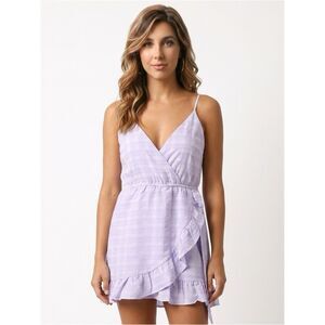 LOVE FATE DESTINY LFD | Lavender Ruffle Wrap Romper Women’s Size Medium NEW!!